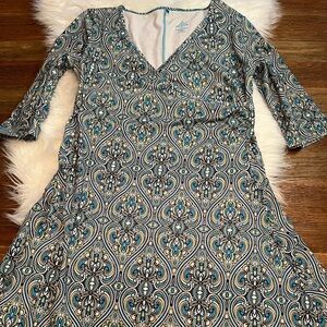 Prana Teal and Black 3/4 Length Sleeve